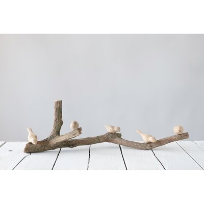 Guidry Driftwood Branch with Hand-Carved Mango Wood Birds - Image 0