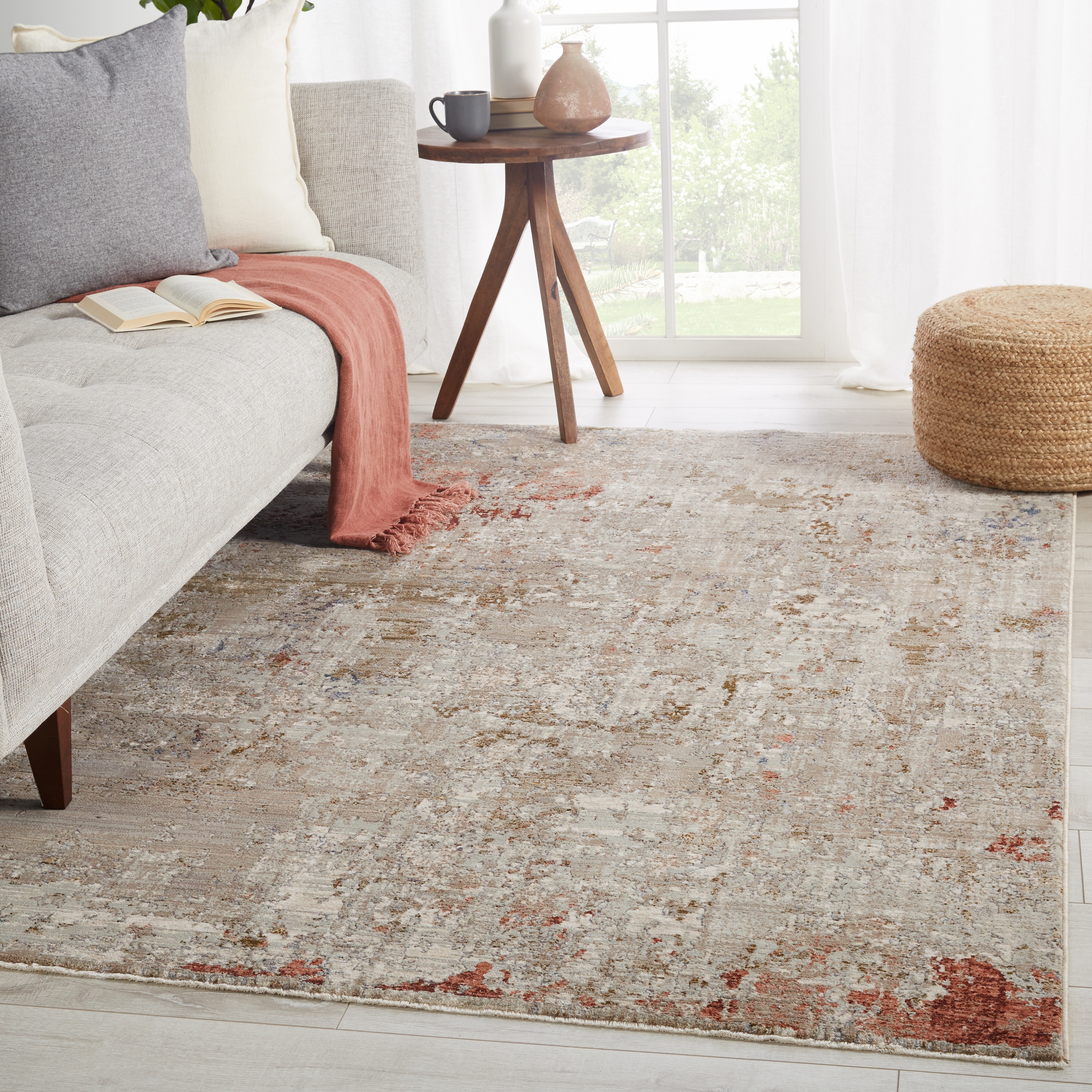 Marzena Abstract Tan/ Rust Area Rug (4'X6') - Image 4