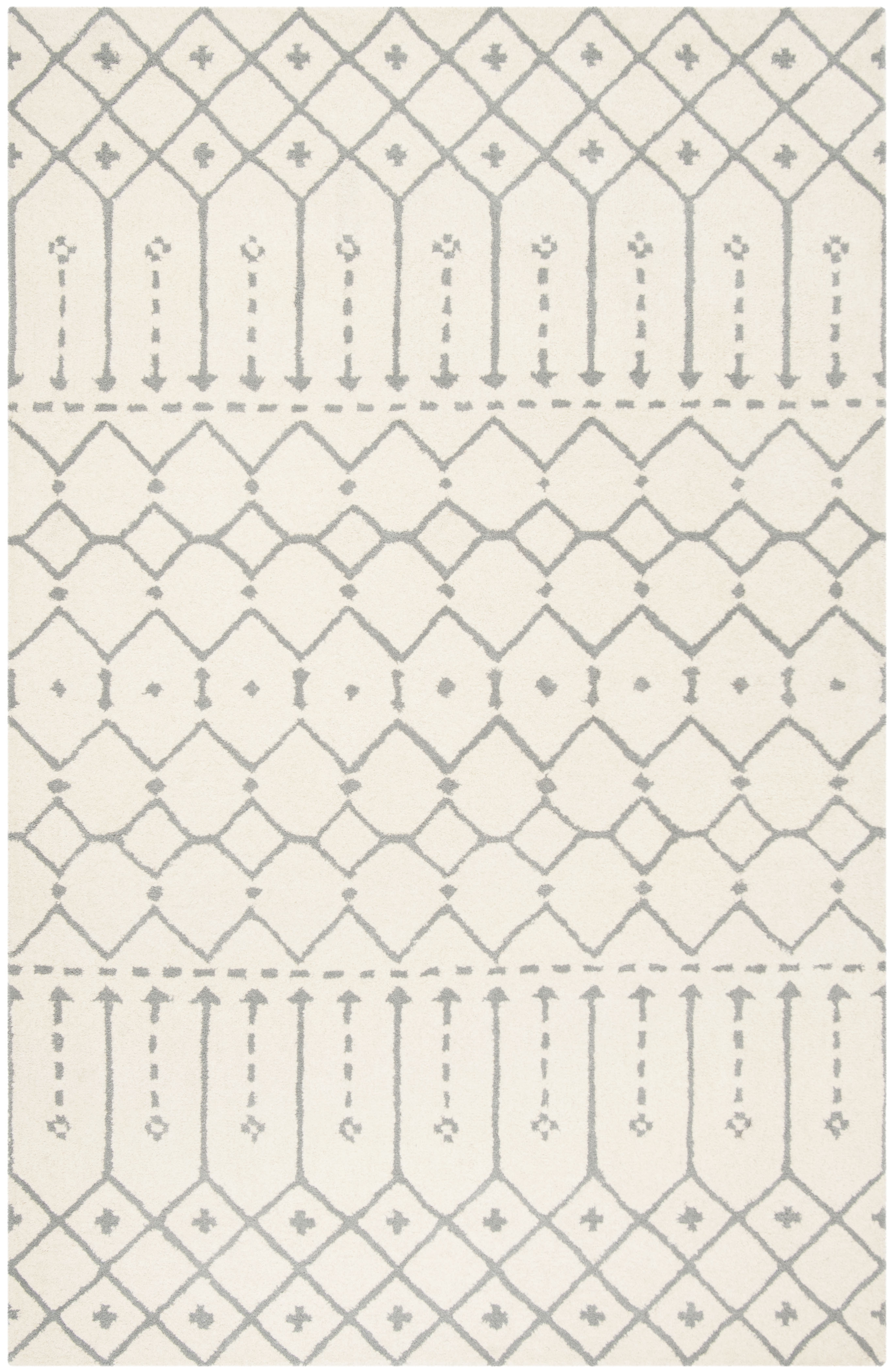 Arlo Home Hand Tufted Area Rug, HIM903F, Ivory/Grey,  5' X 8' - Image 0
