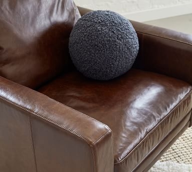 Milo Leather Swivel Armchair, Polyester Wrapped Cushions, Churchfield Camel - Image 1