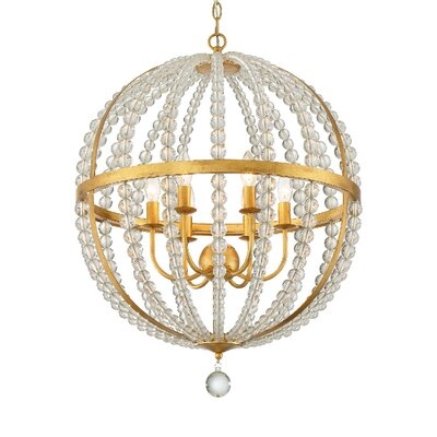 Gateshead 6 - Light Unique / Statement Sphere Chandelier with Beaded Accents - Image 0
