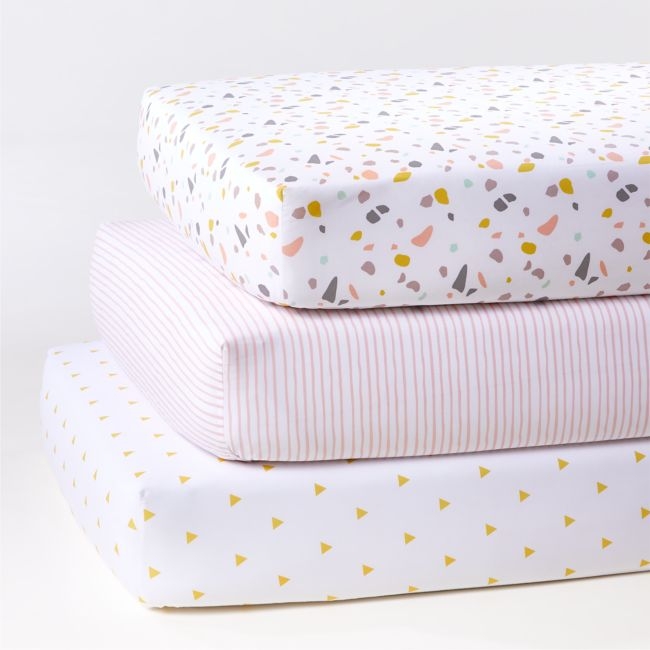 Terrazzo Crib Fitted Sheets, Set of 3 - Image 0