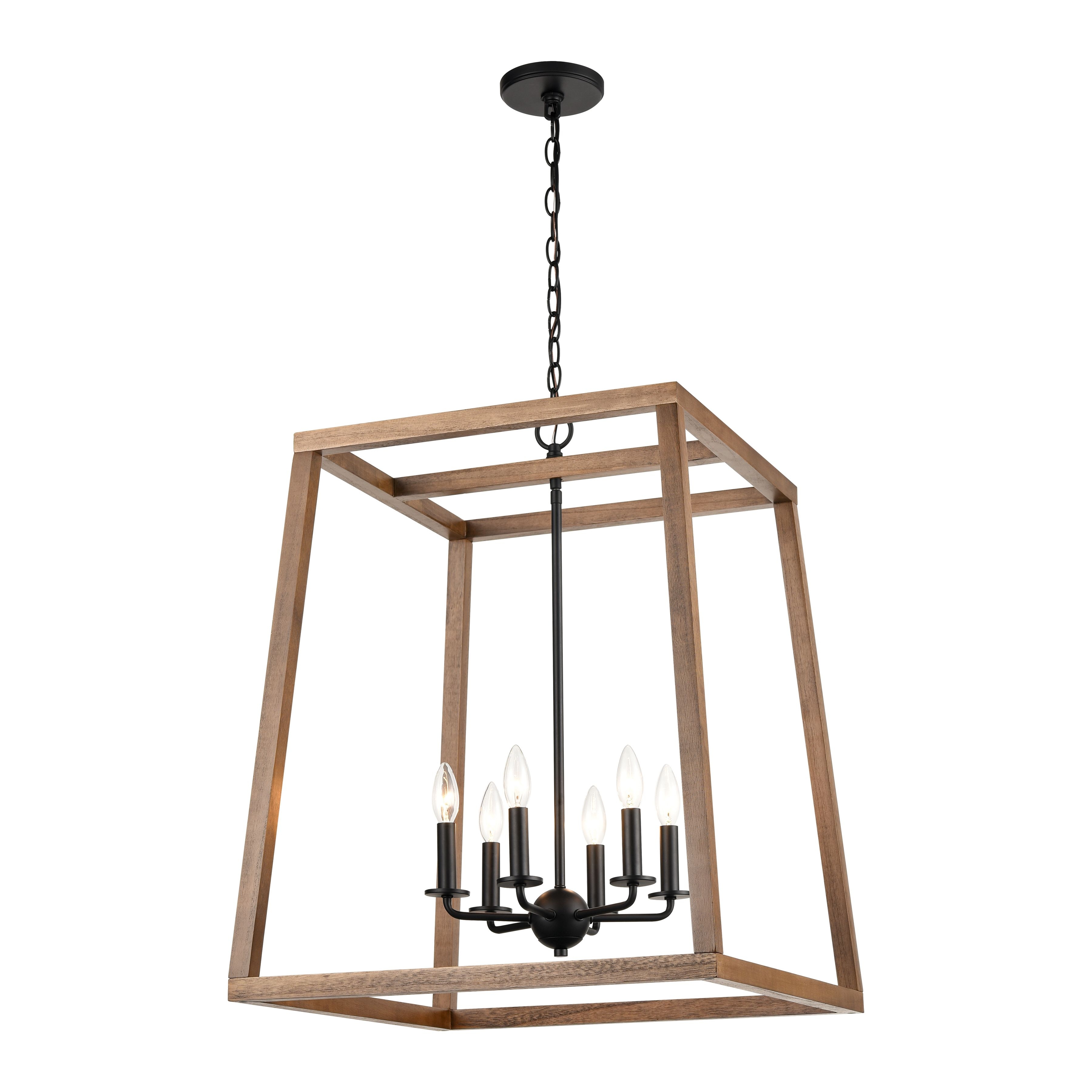 Barrow 22'' Wide 6-Light Chandelier - Matte Black - Image 0