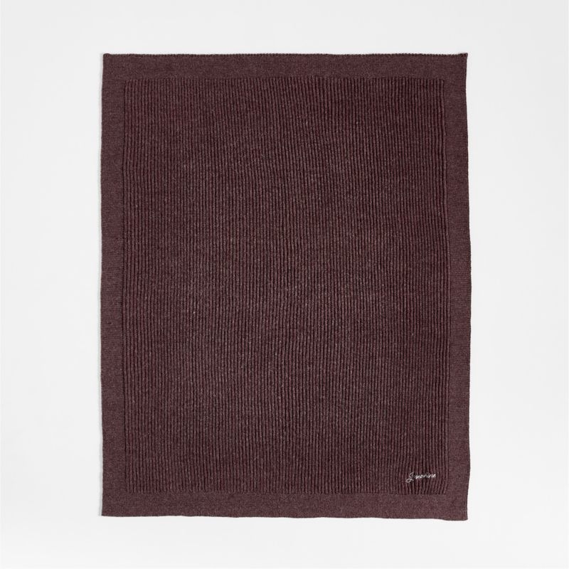 Cherished Chestnut Red Wool Blend 50"x60" Fisherman's Knit Kids Throw Blanket by Jeremiah Brent - Image 3
