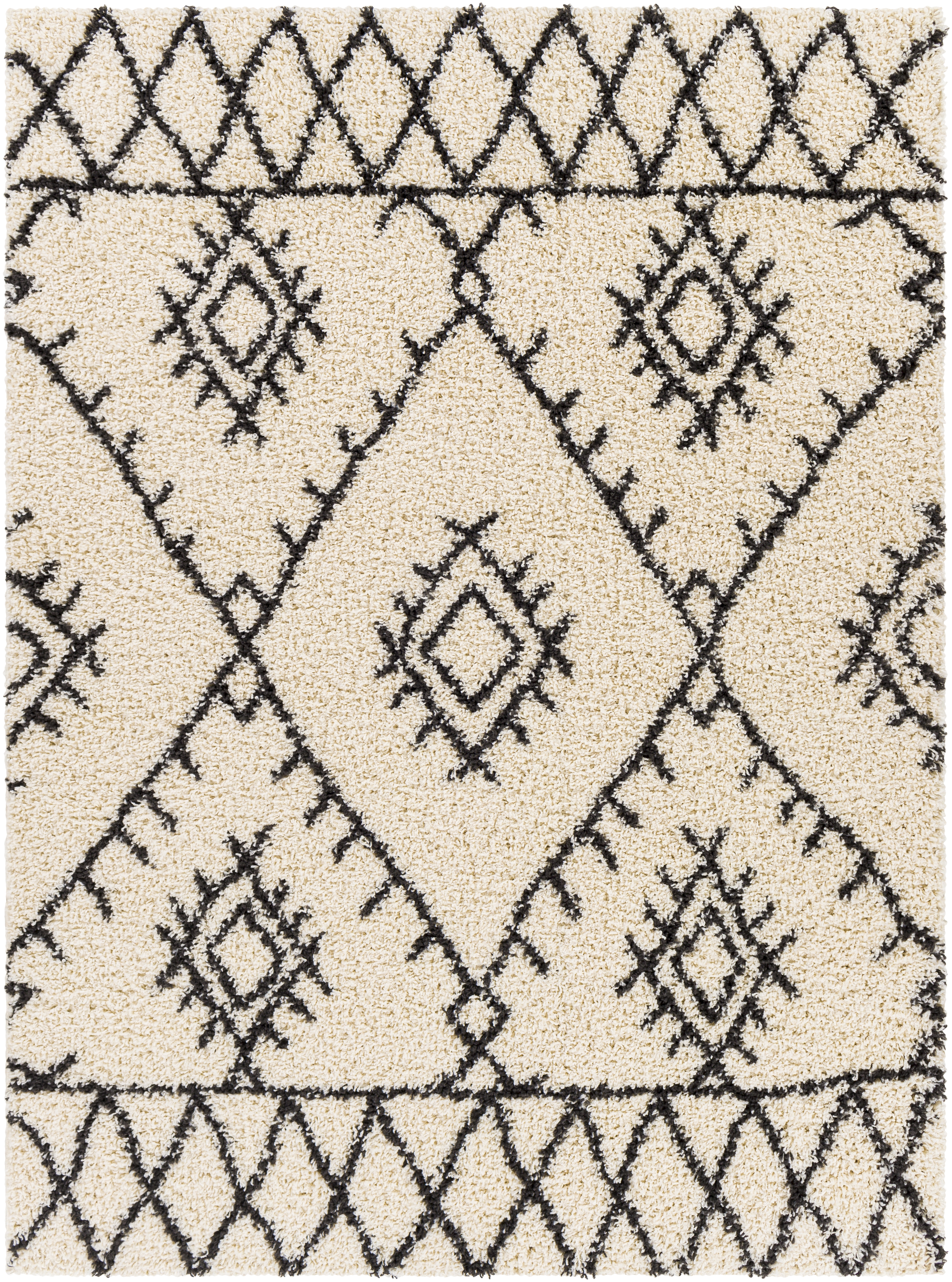 Beni Shag Beige Indoor 6'7" x 9' Machine Woven Rug - Image 0