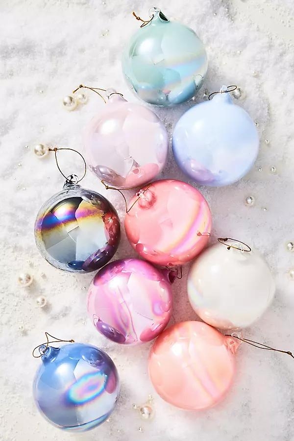 4" Shining Ball Ornaments, Set of 9 - Image 0