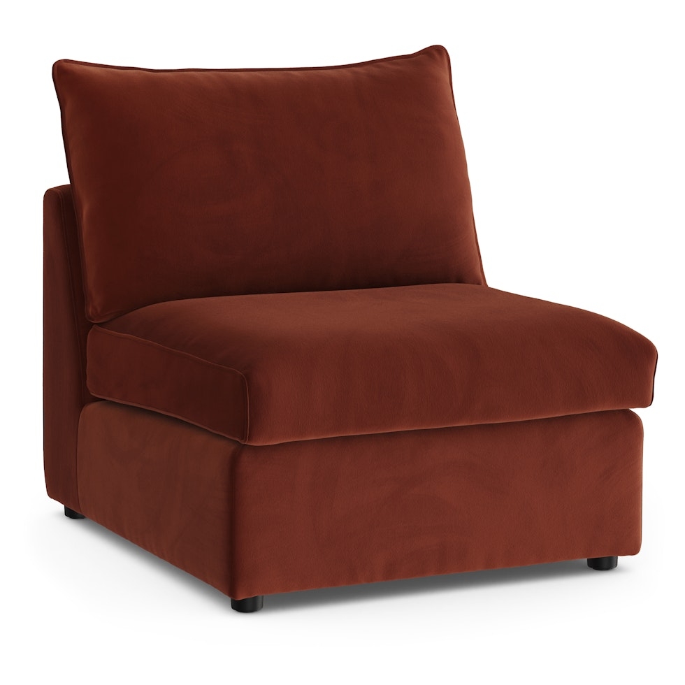 Lenae 32" Velvet Armless Chair Module - Hale Rust - Image 2