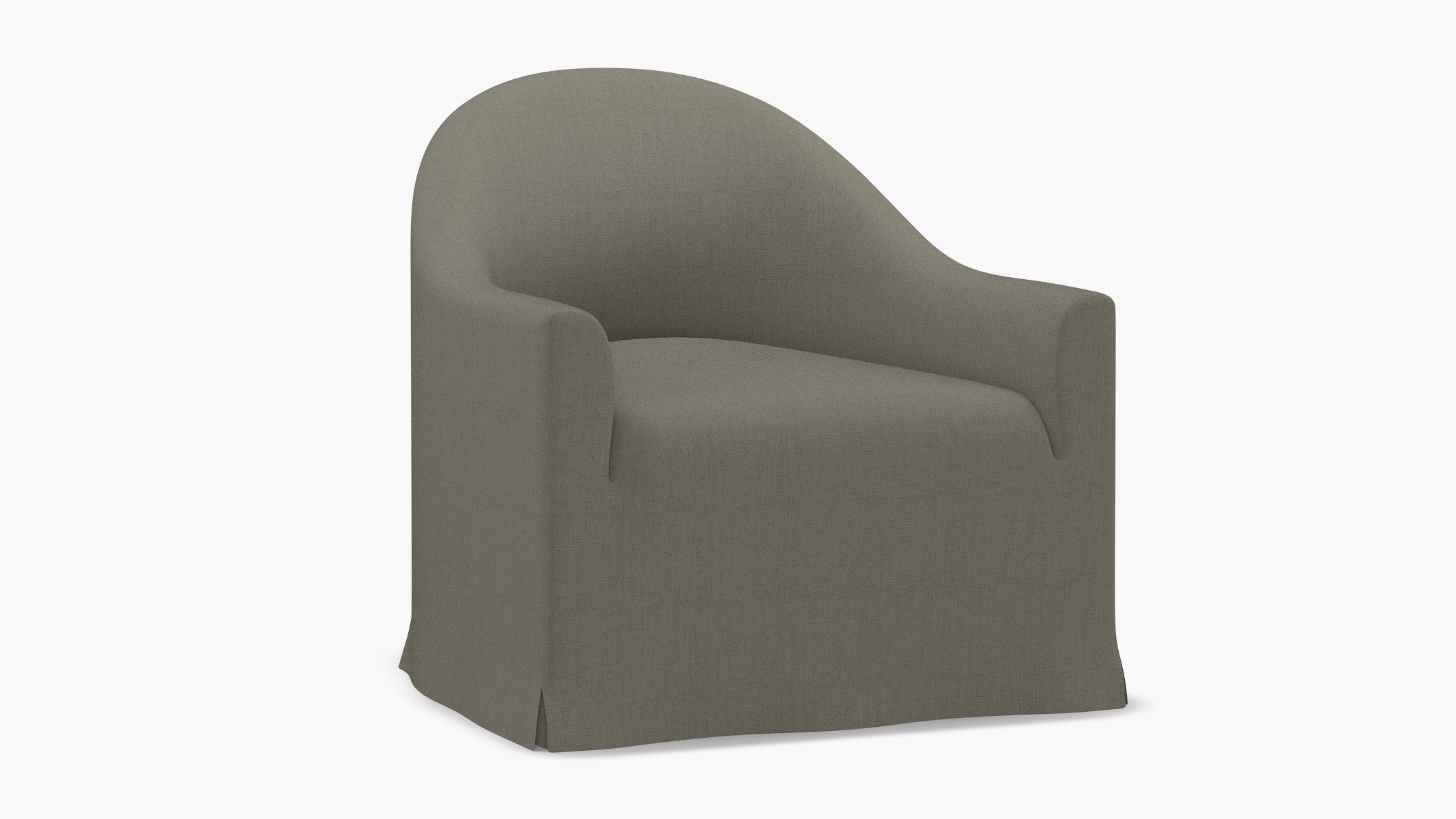 Slipcover Swivel Chair, Putty Everyday Linen - Image 1