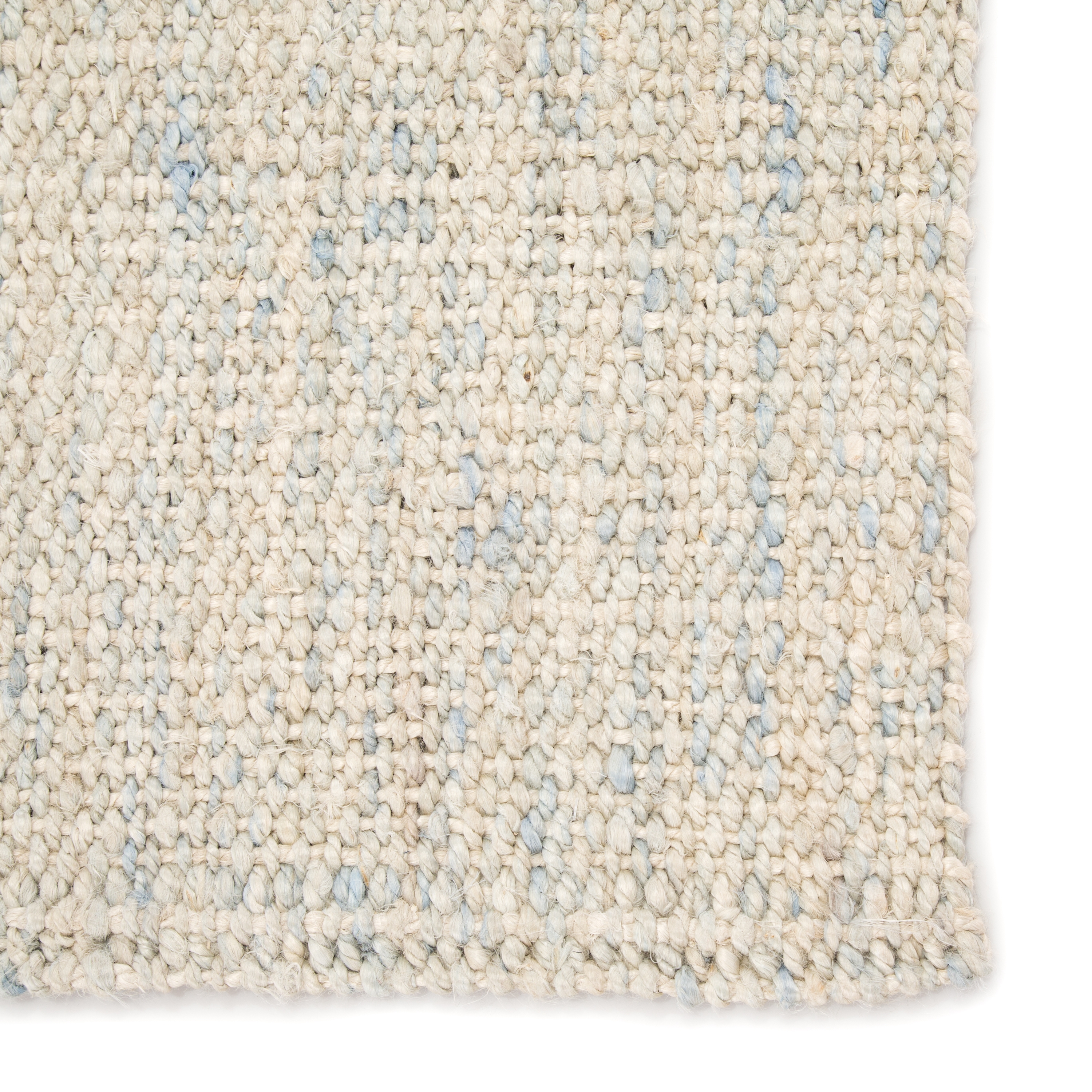 Bluffton Natural Solid Ivory/ Blue Area Rug (9'X12') - Image 3