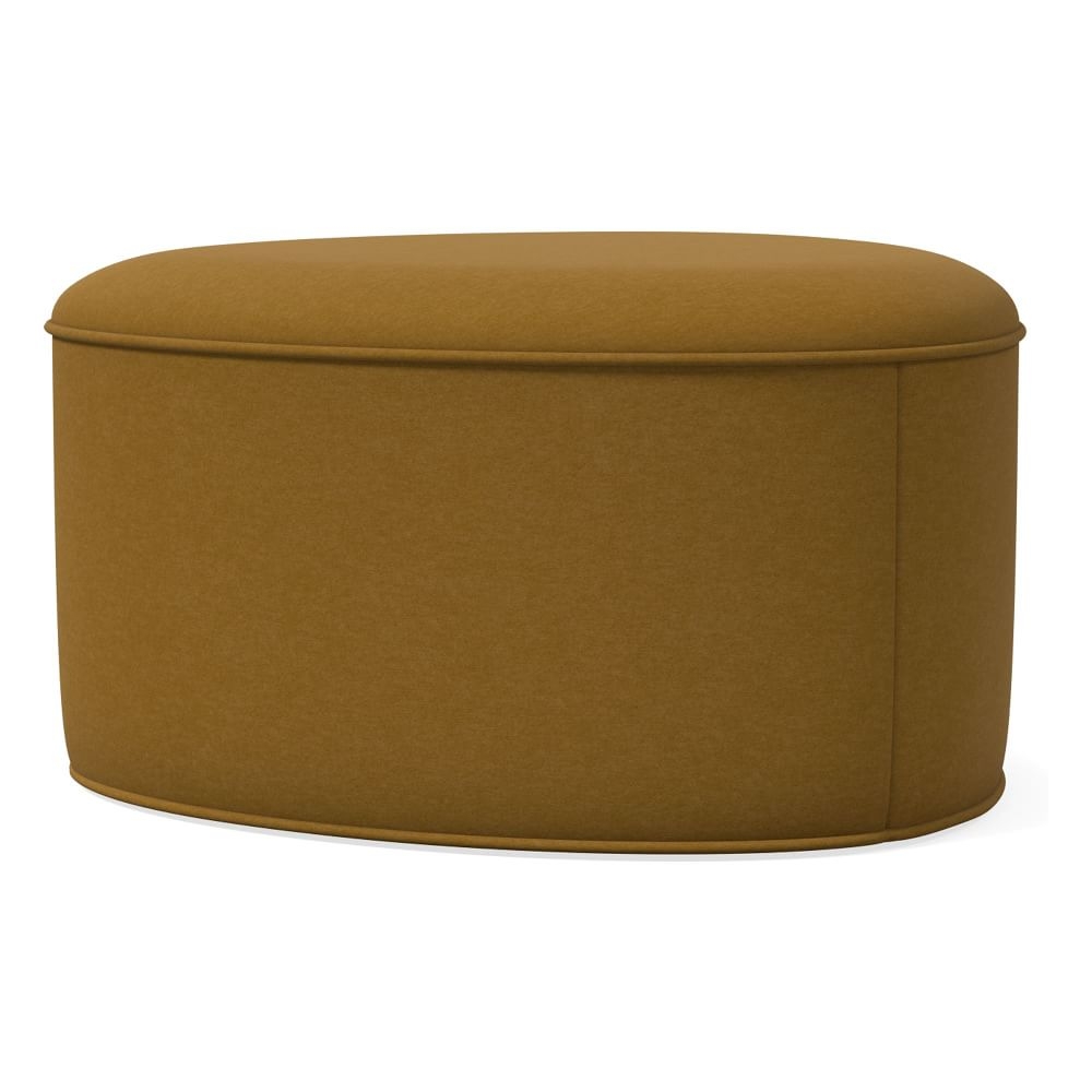 Pebble Ottoman Large, Poly, Performance Velvet, Dijon, Concealed Supports - Image 0