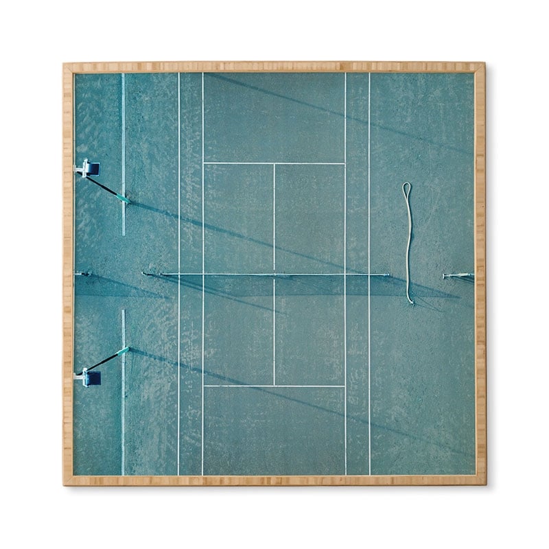 Blue Tennis Court At Sunrise by raisazwart - Framed Wall Art Basic White 20" x 20" - Image 4