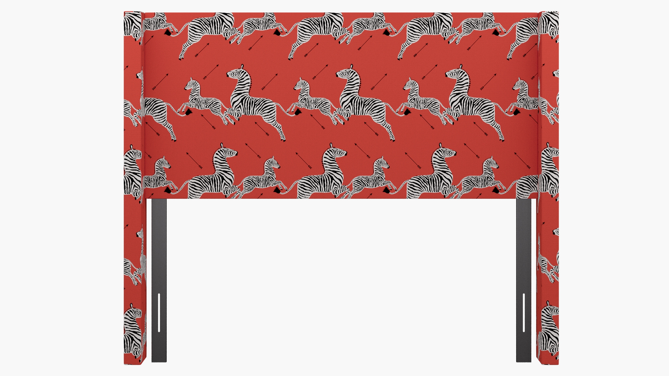 Modern Wingback Headboard, Coral Zebra, Queen - Image 1
