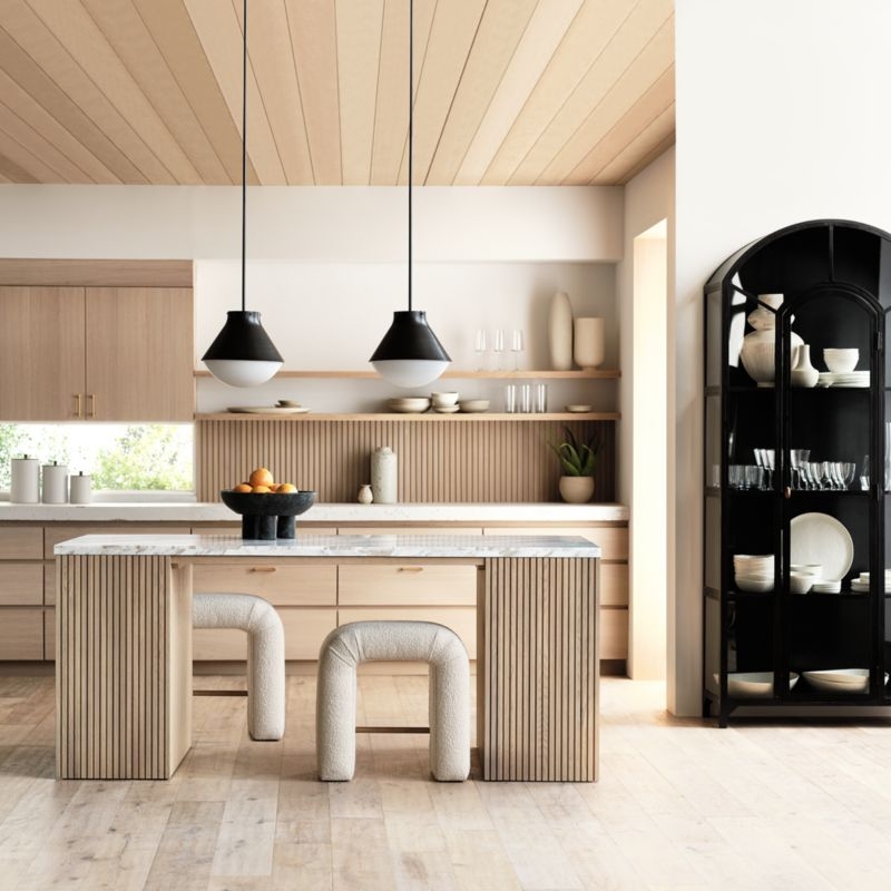 Batten 84" Natural Oak Wood Kitchen Island with Storage - Image 7