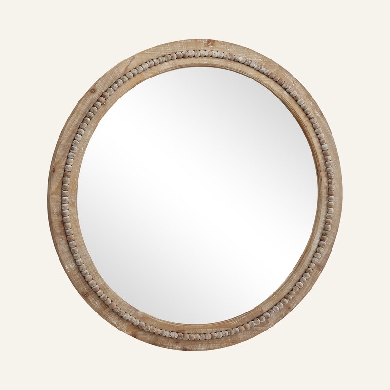 Elle Round Wood Accent Mirror 36" - Image 1