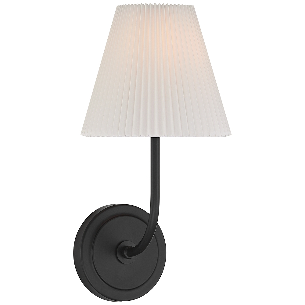 Possini Euro Nina 14" High Matte Black Wall Sconce - Image 0