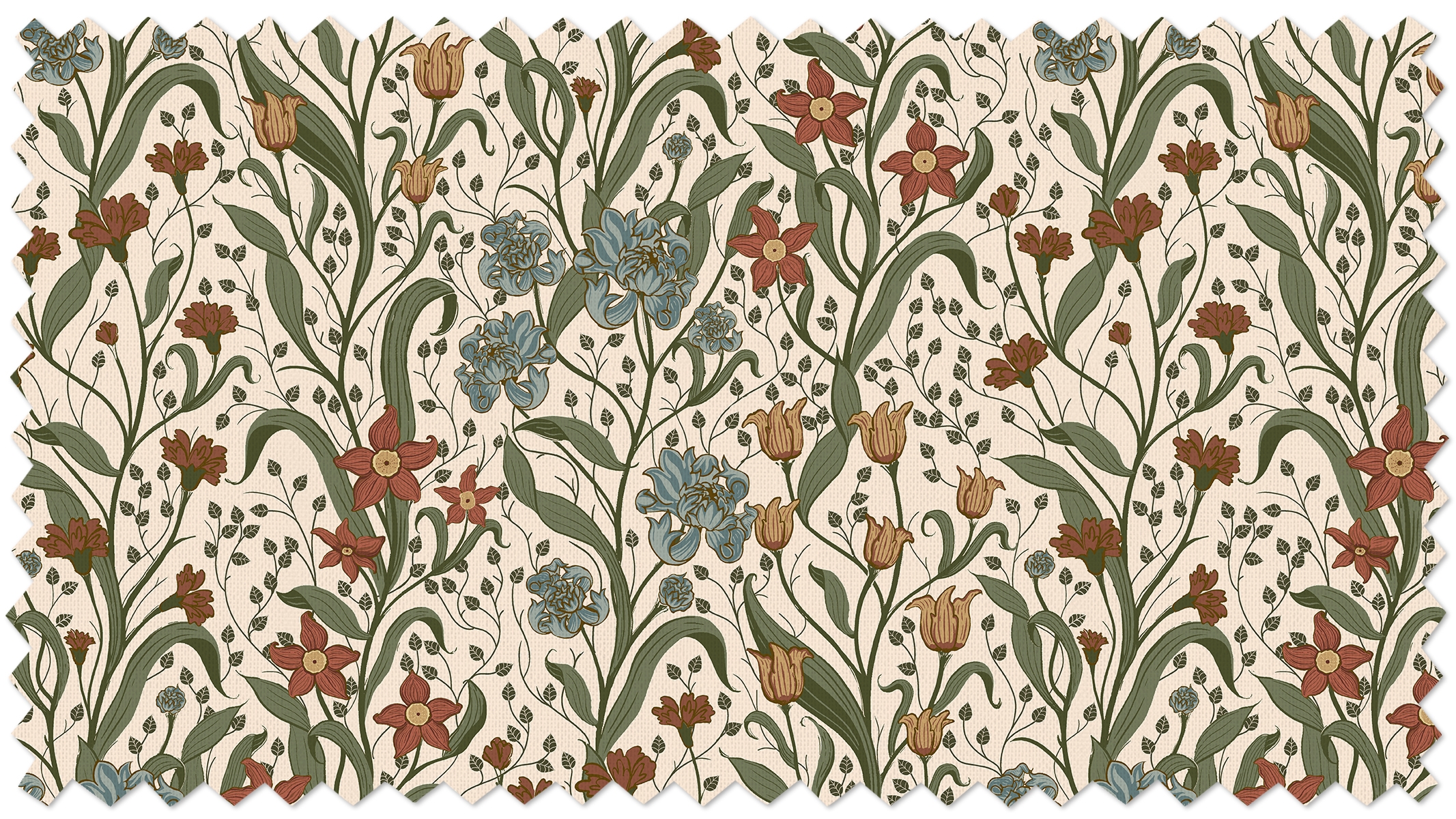 Printed Outdoor Fabric By The Yard, Cedar Bloomsbury - Image 0