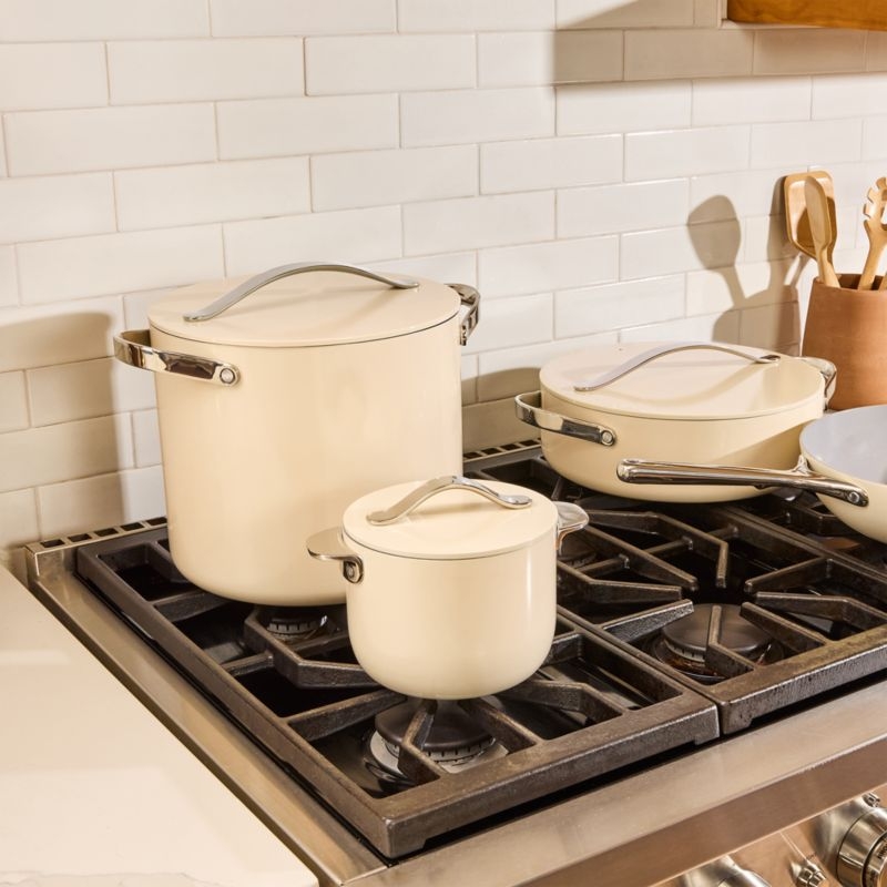 Caraway ® Cookware Plus Cream 2-Qt. Petite Ceramic Cooker with Lid - Image 2