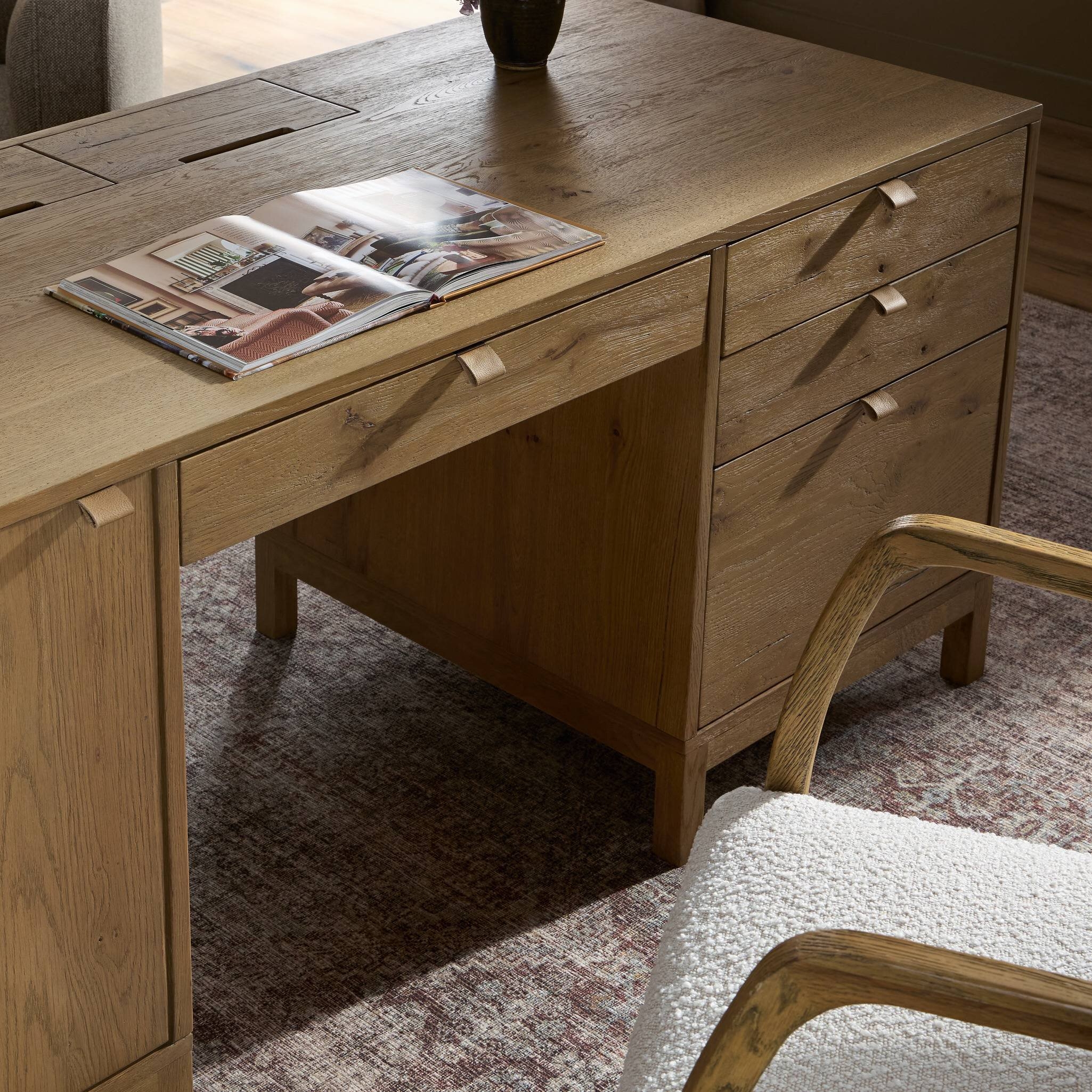Tula Executive Desk - Worn Oak Veneer - Image 18