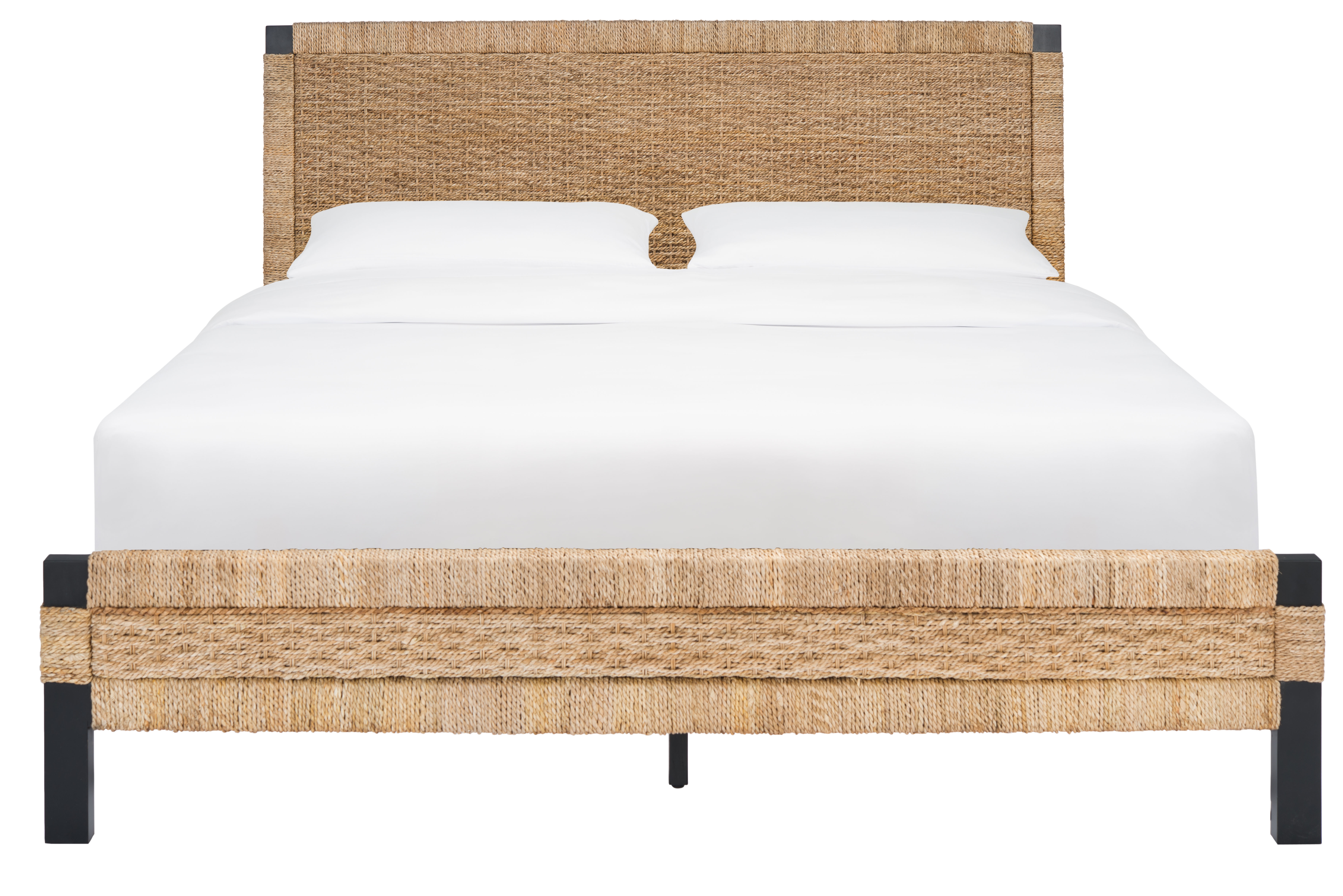 Galen Woven Banana Stem Bed - Natural/Black - Safavieh - Image 0