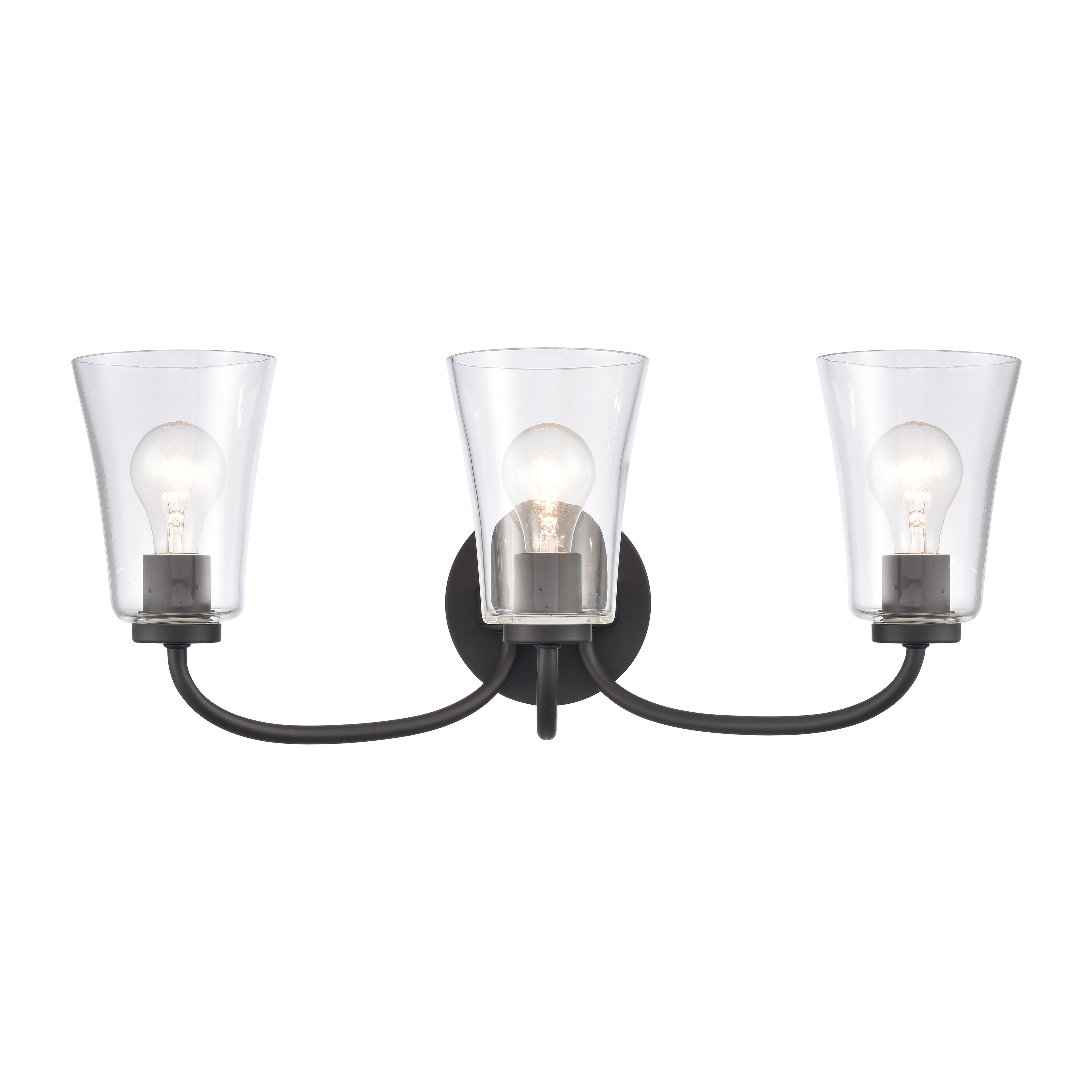 Emily 23'' Wide 3-Light Vanity Light - Matte Black - Image 0