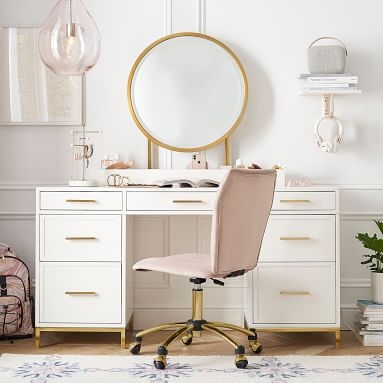 Blaire Smart Storage Vanity Desk Set, Simply White - Image 4