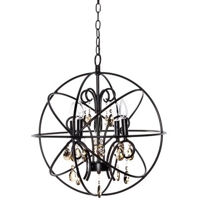 Alden 4 - Light Candle Style Globe Chandelier with Crystal Accents - Image 0