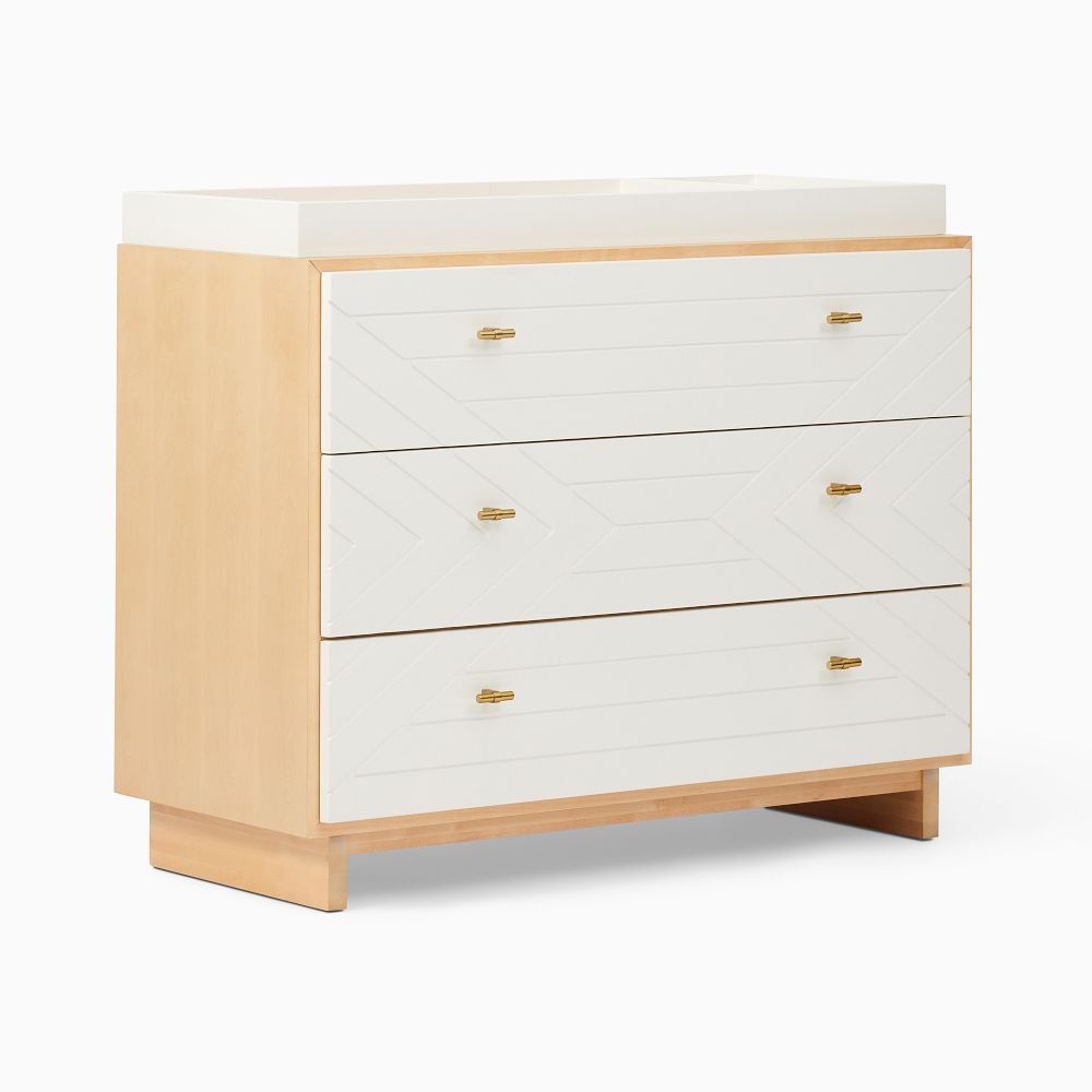 Cora Carved Changing Table, Natural + Simply White, WE Kids - Image 3