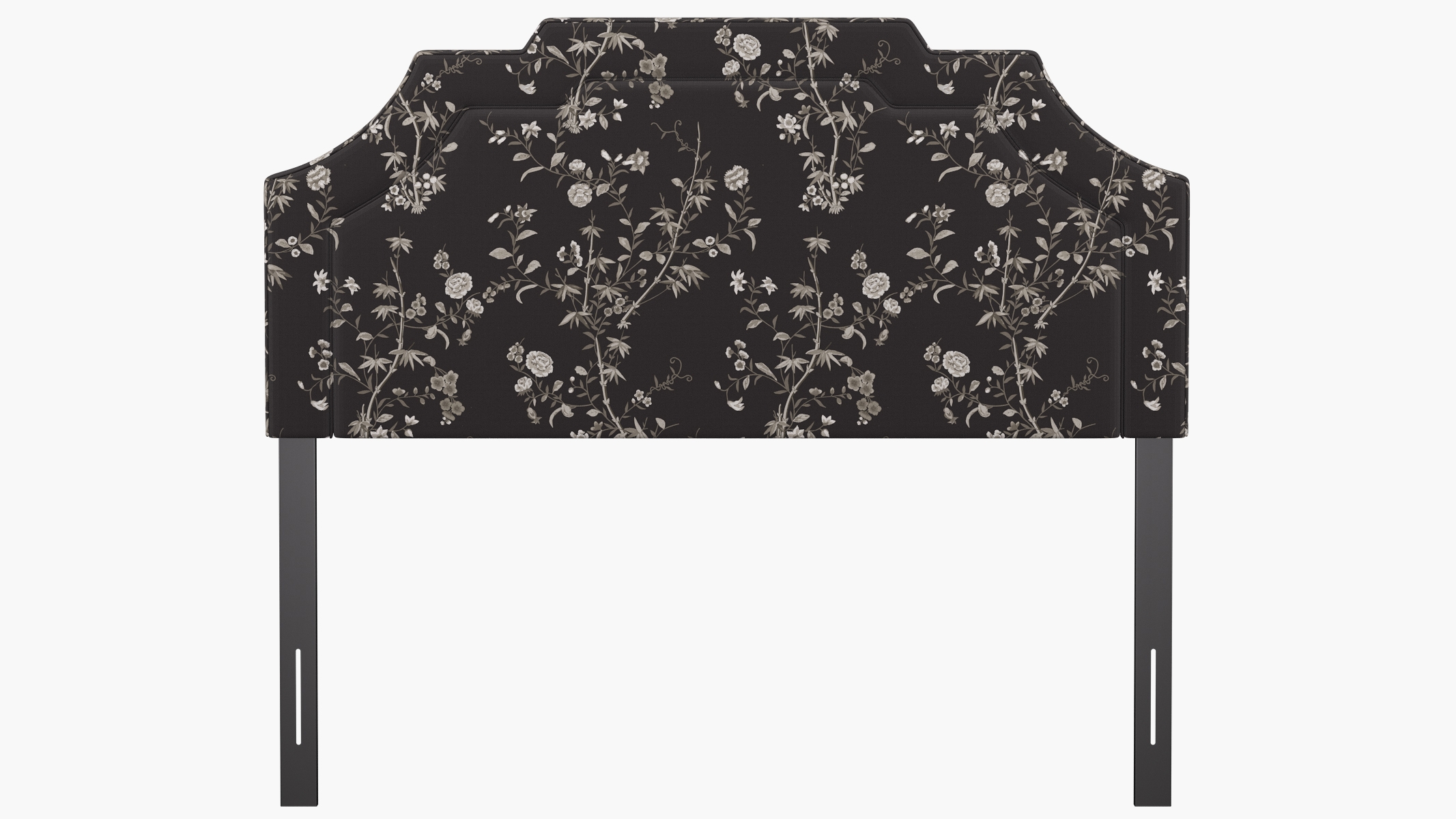 Art Deco Headboard, Black Bamboo Garden, Queen - Image 1