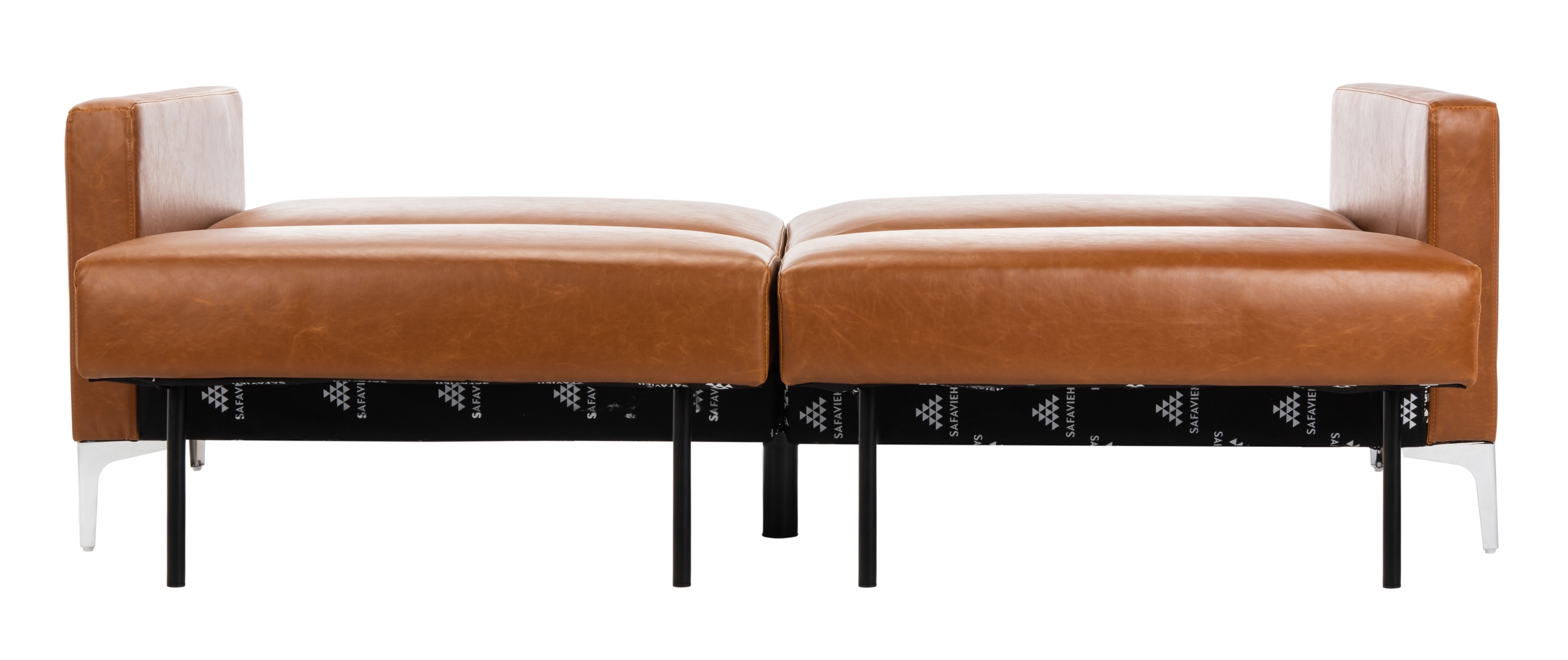 Chelsea Foldable Futon Bed - Cognac / Chrome - Safavieh - Image 8