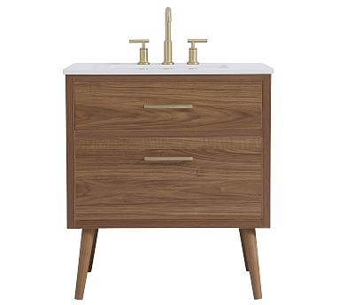 Walnut Brown Rhine Single Sink Vanity, 30" - Image 0
