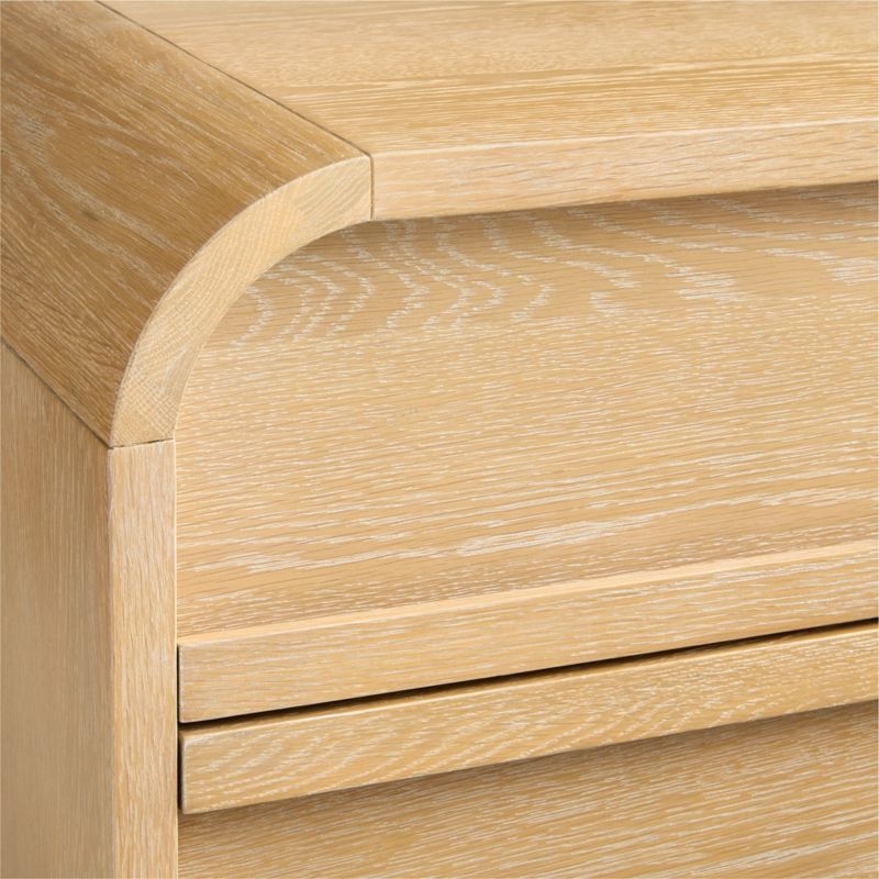 Mira Cerused Natural Oak Kids Nightstand with Drawer - Image 1