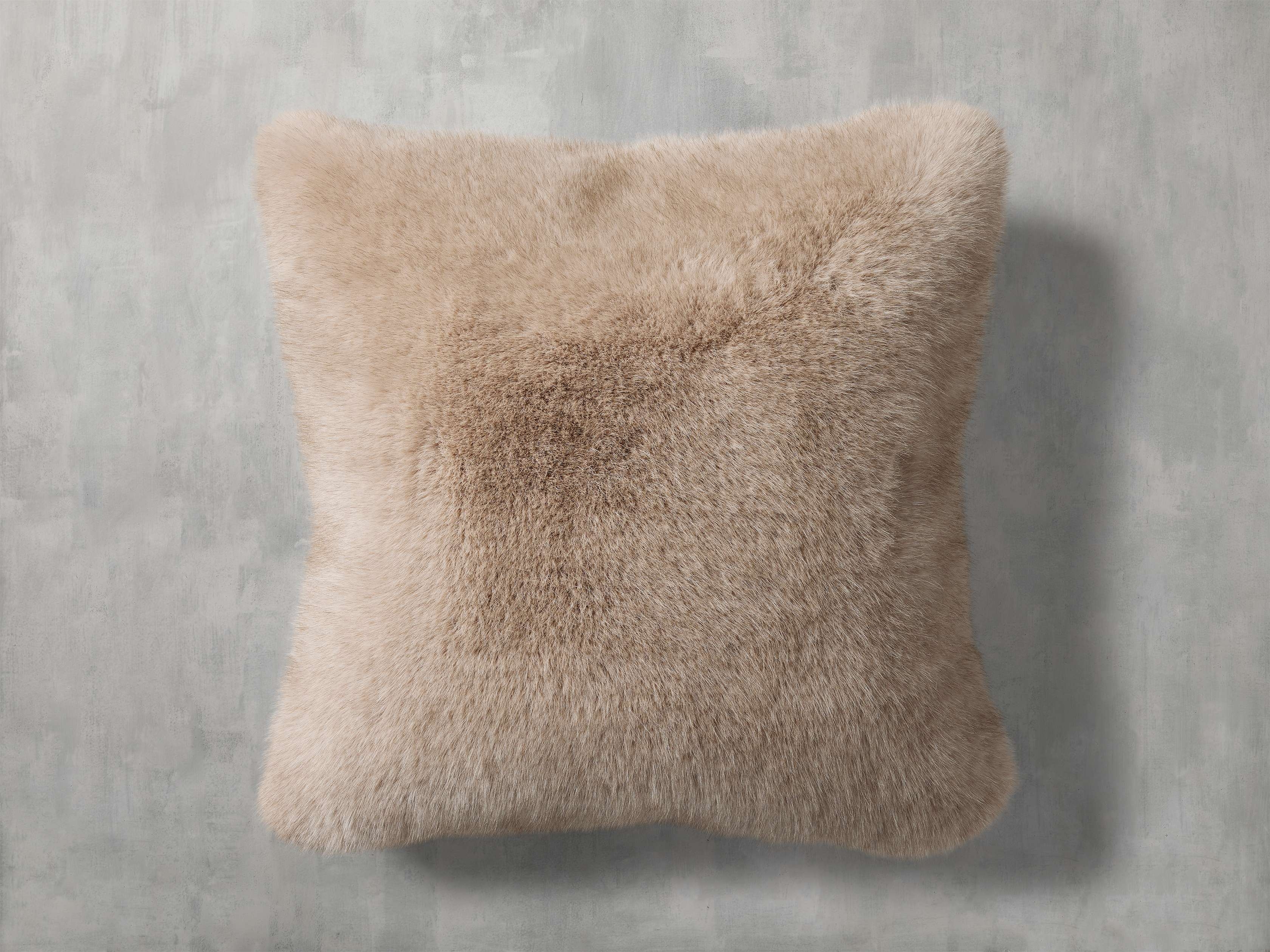 Fairbanks Pillow Cover Faux Fur in Brown  Dune - Image 0
