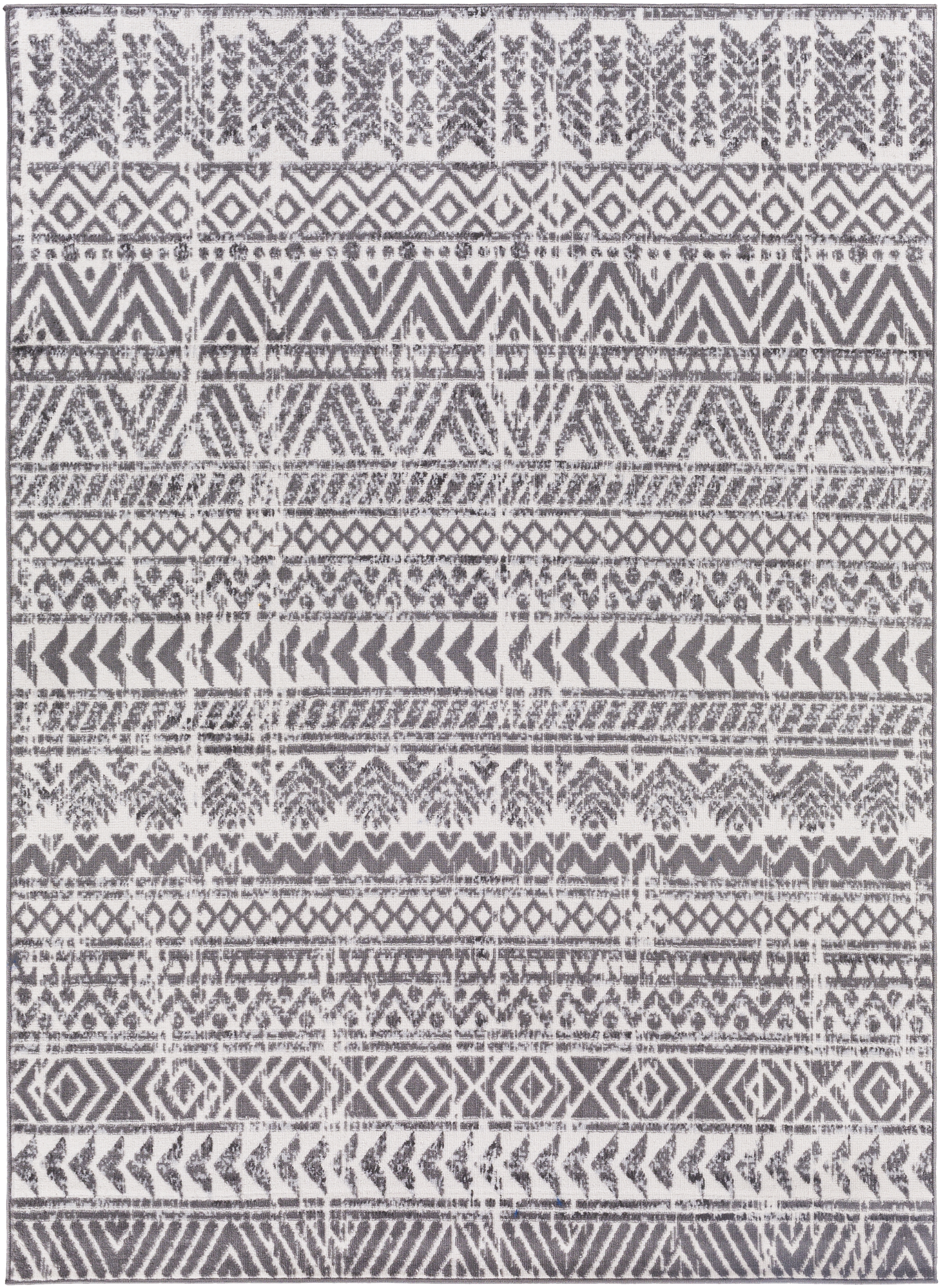 Cesar Gray Indoor 6'7" x 9' Machine Woven Rug - Image 0