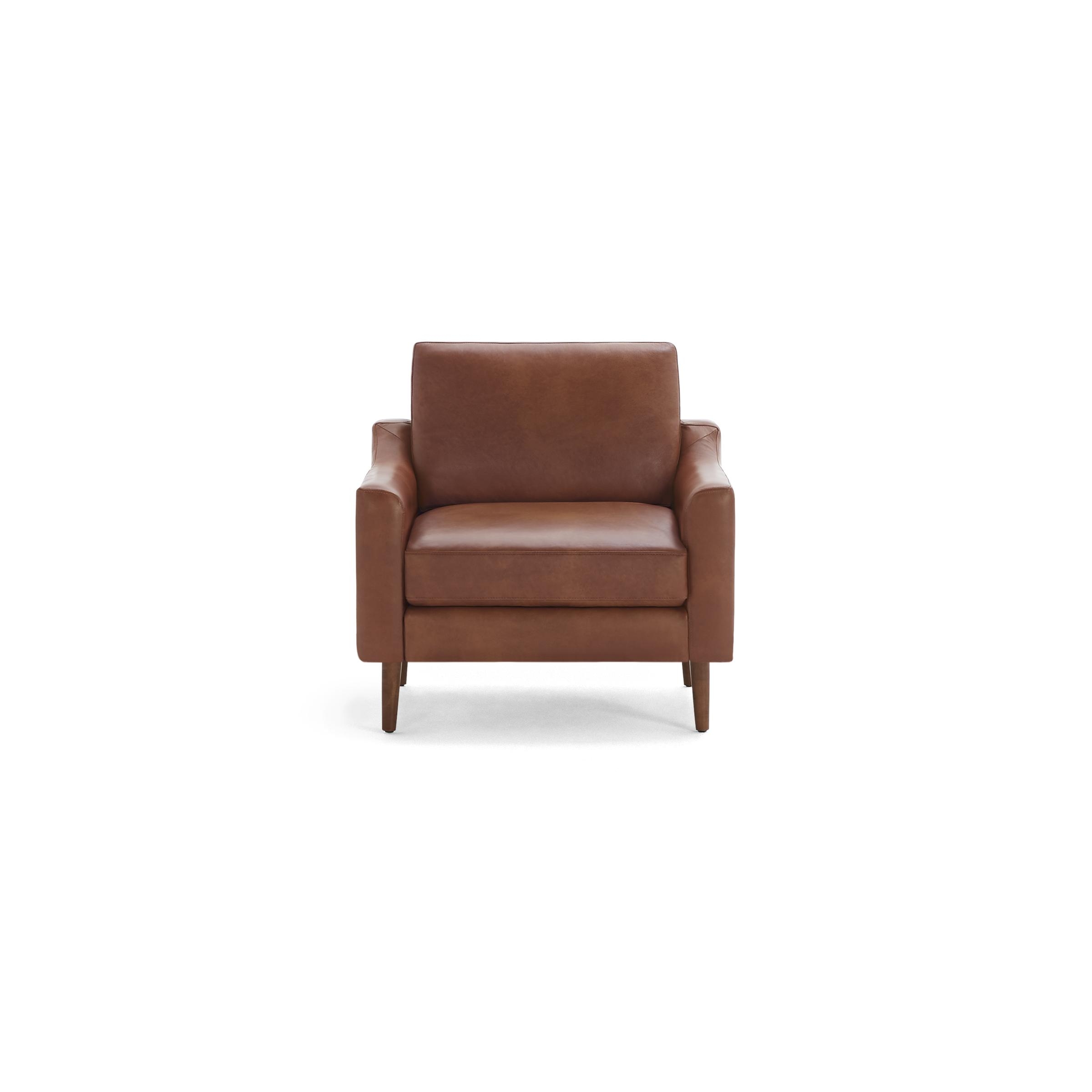 Nomad Leather Club Chair - Chestnut - Top Grain Leather / Walnut - Wood / Slope - Image 0