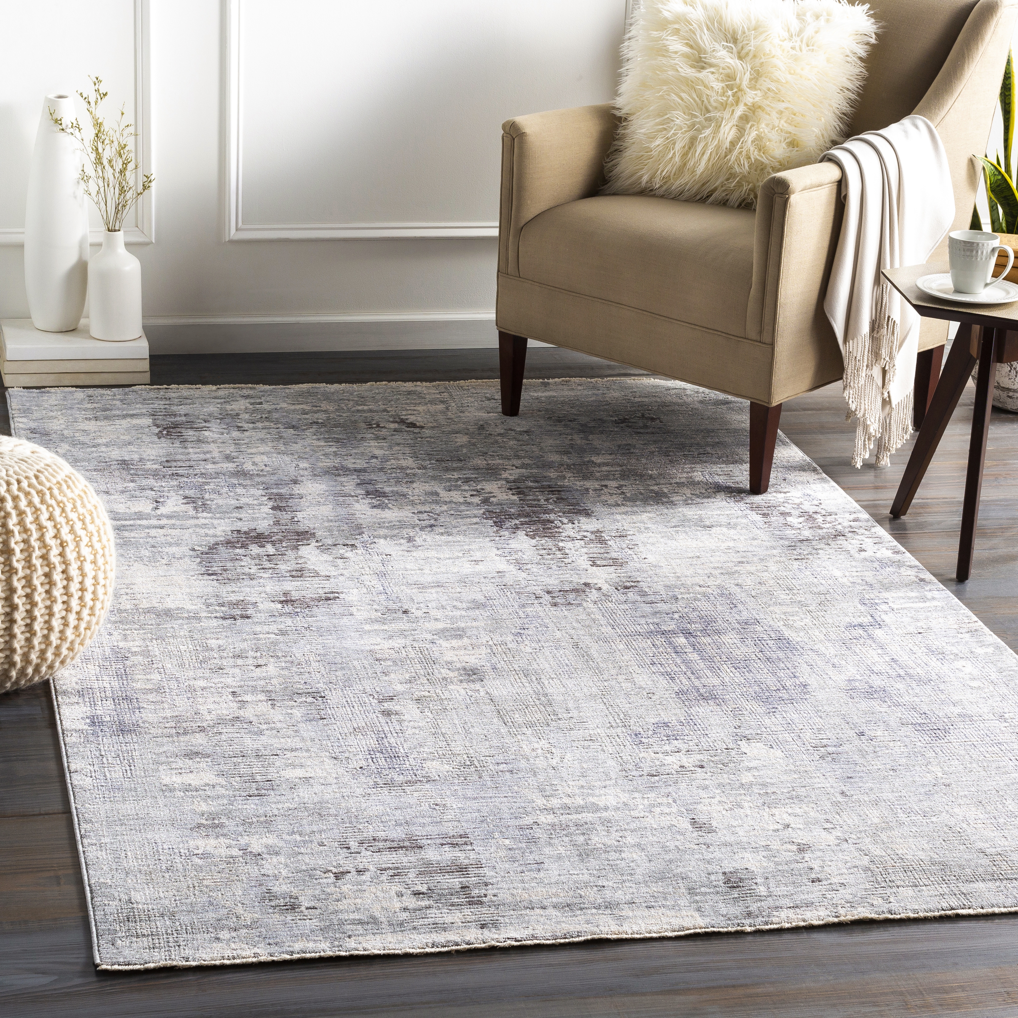Presidential Gray Indoor 7'10" x 10' Machine Woven Rug - Image 1