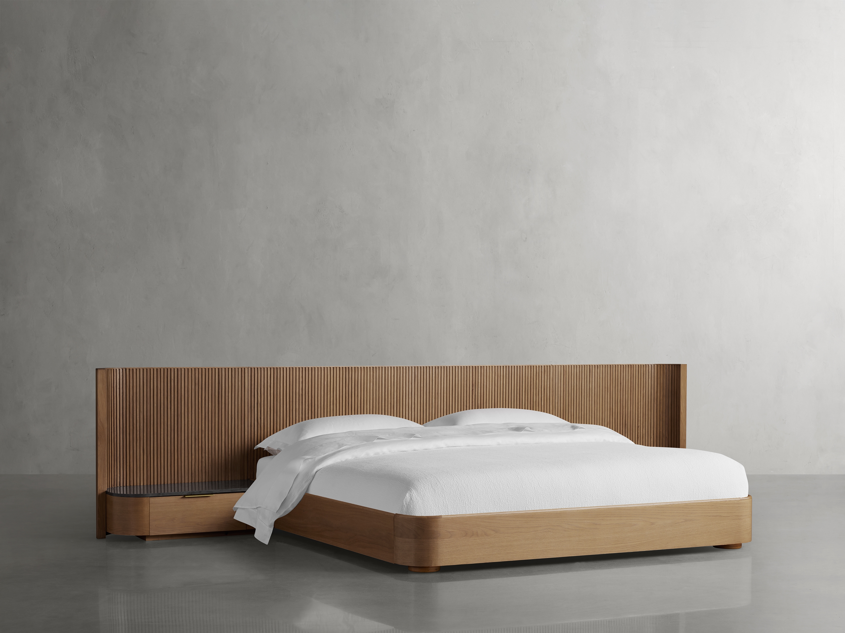 Finnley Extended Headboard Bed in Stone King Natural  Honey/Bluestone - Image 0
