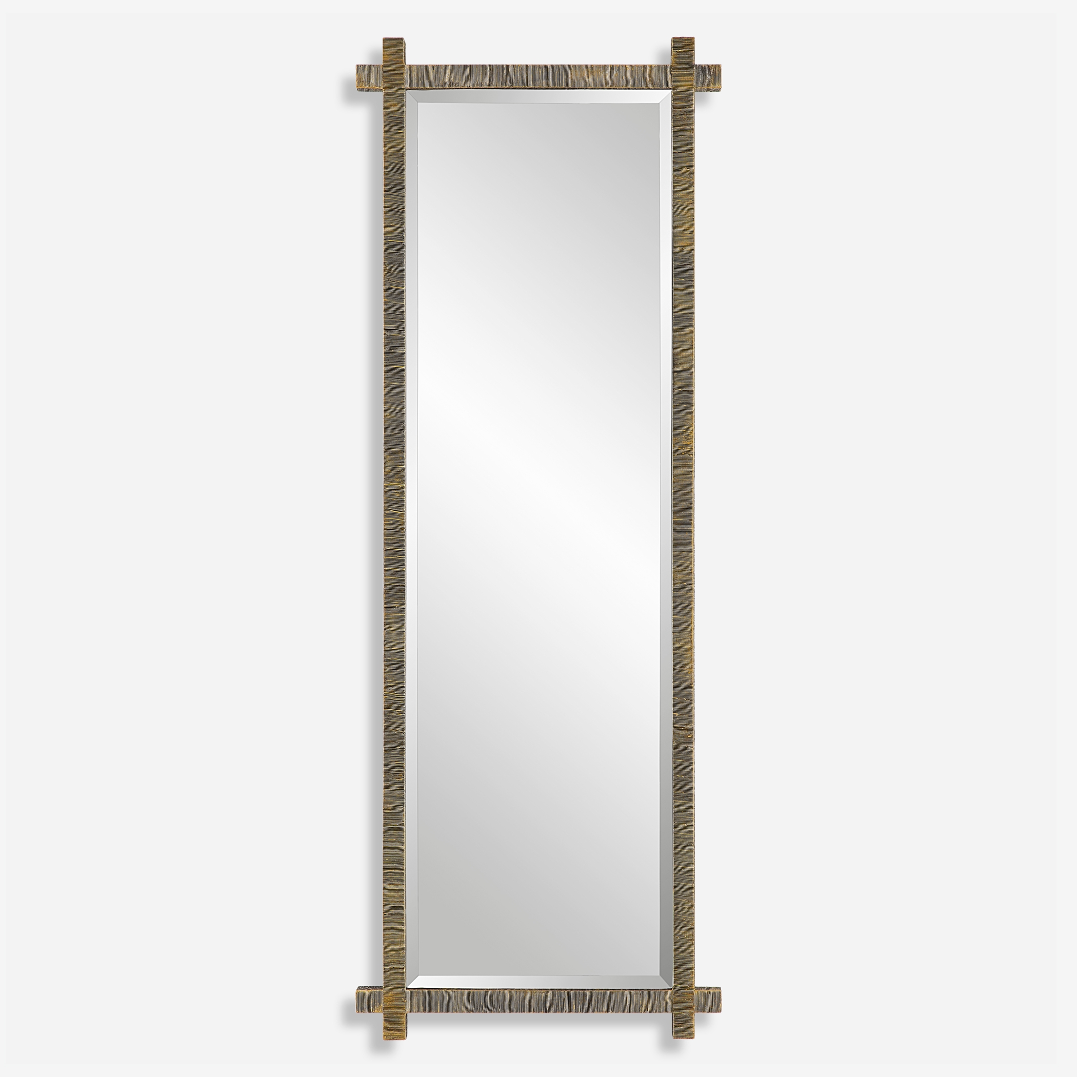 Abanu Ribbed Gold Dressing Mirror - Image 0