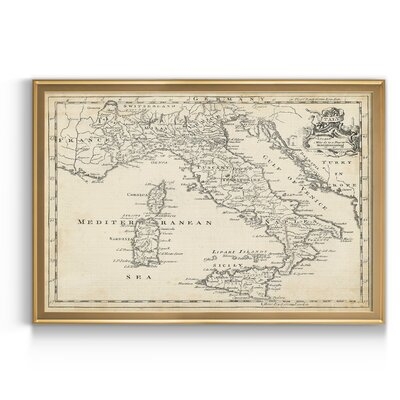 Map of Italy - Picture Frame Graphic Art Print on Canvas - Image 0
