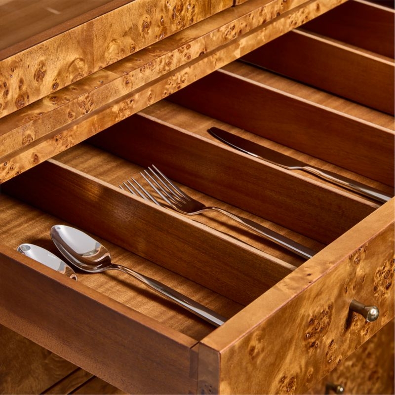 Maison Burl Wood Display Storage Cabinet with Light - Image 7