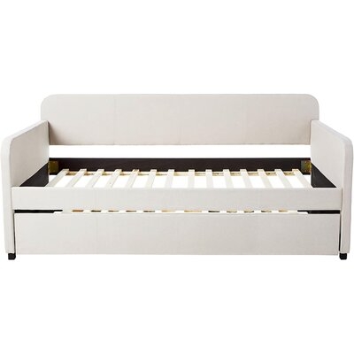 LNIE Jagger Daybed & Trundle (Twin Size) In Fog Fabric,White - Image 0