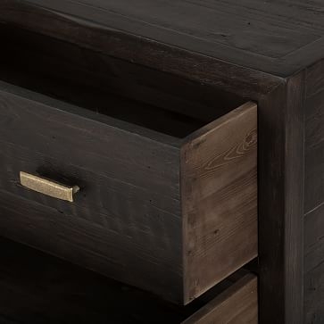 Modern Mixed Reclaimed Wood 3-Drawer Dresser, Dark Carbon - Image 3
