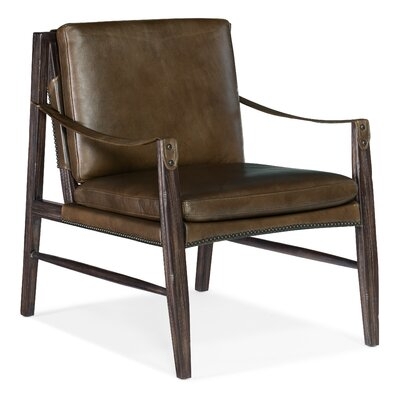 26" W Genuine Leather Armchair - Image 0