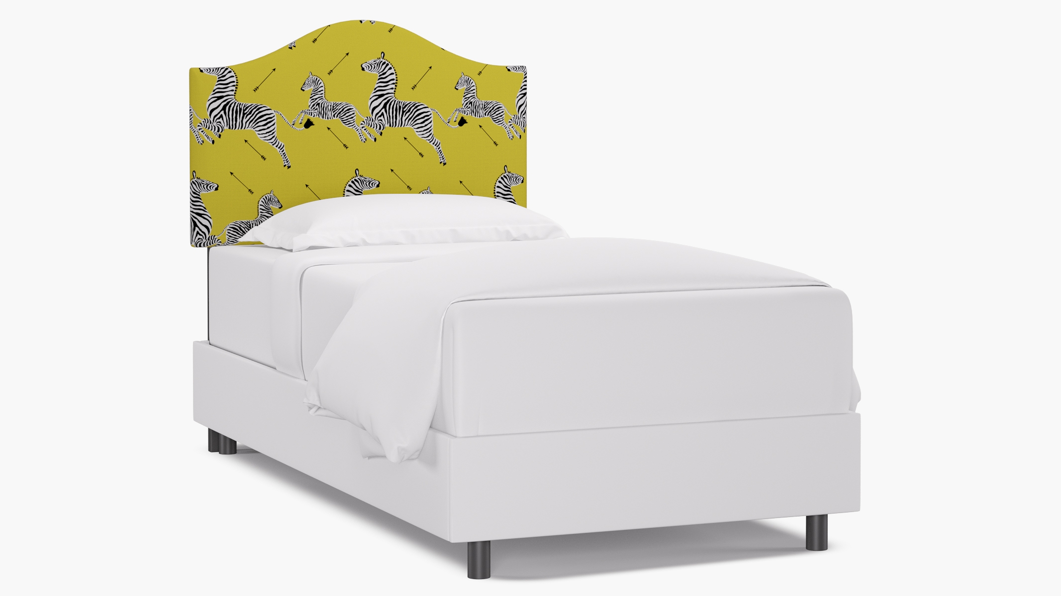 Camelback Headboard, Yellow Zebra, Twin - Image 0