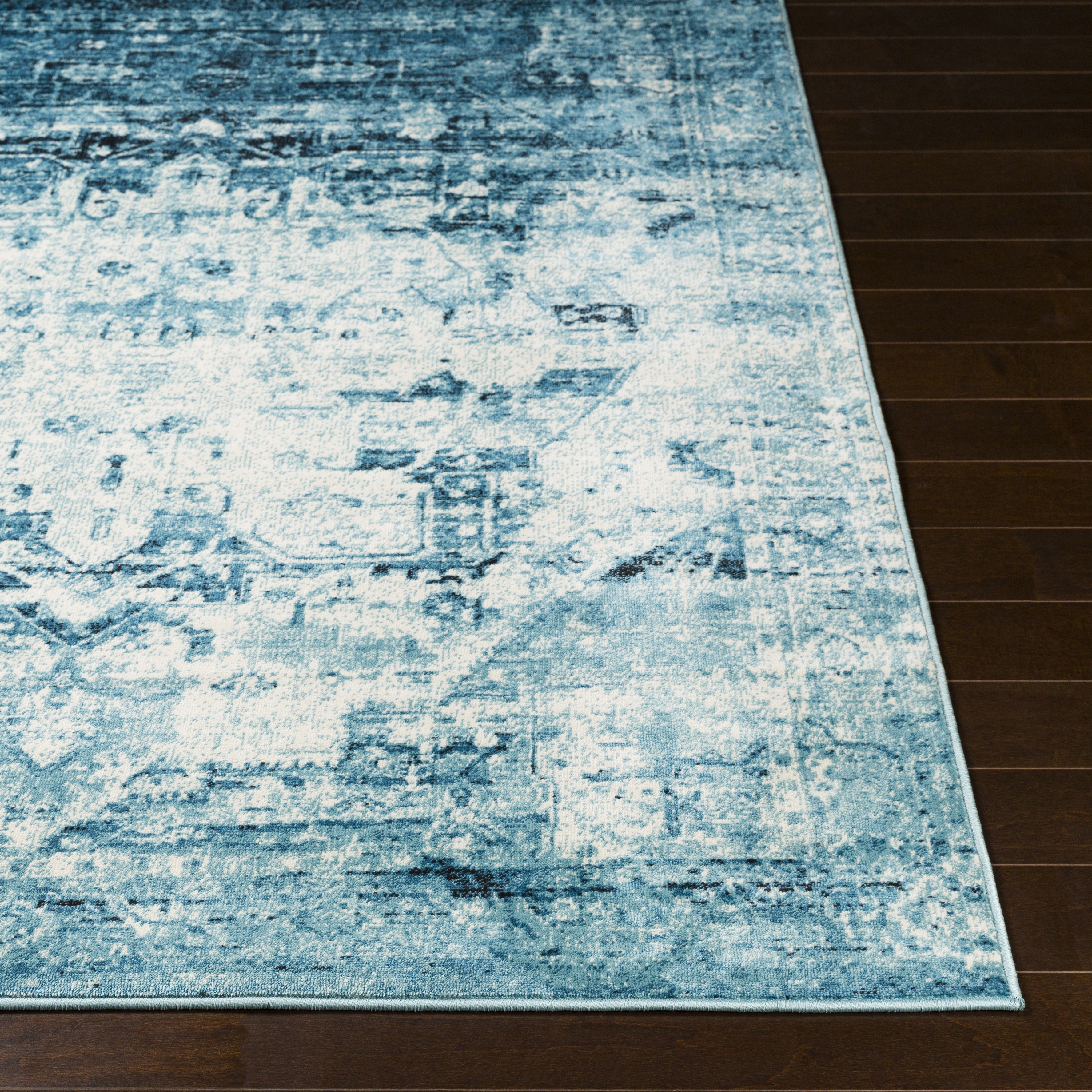 Mumbai Blue Indoor 2' x 2'11" Machine Woven Rug - Image 2