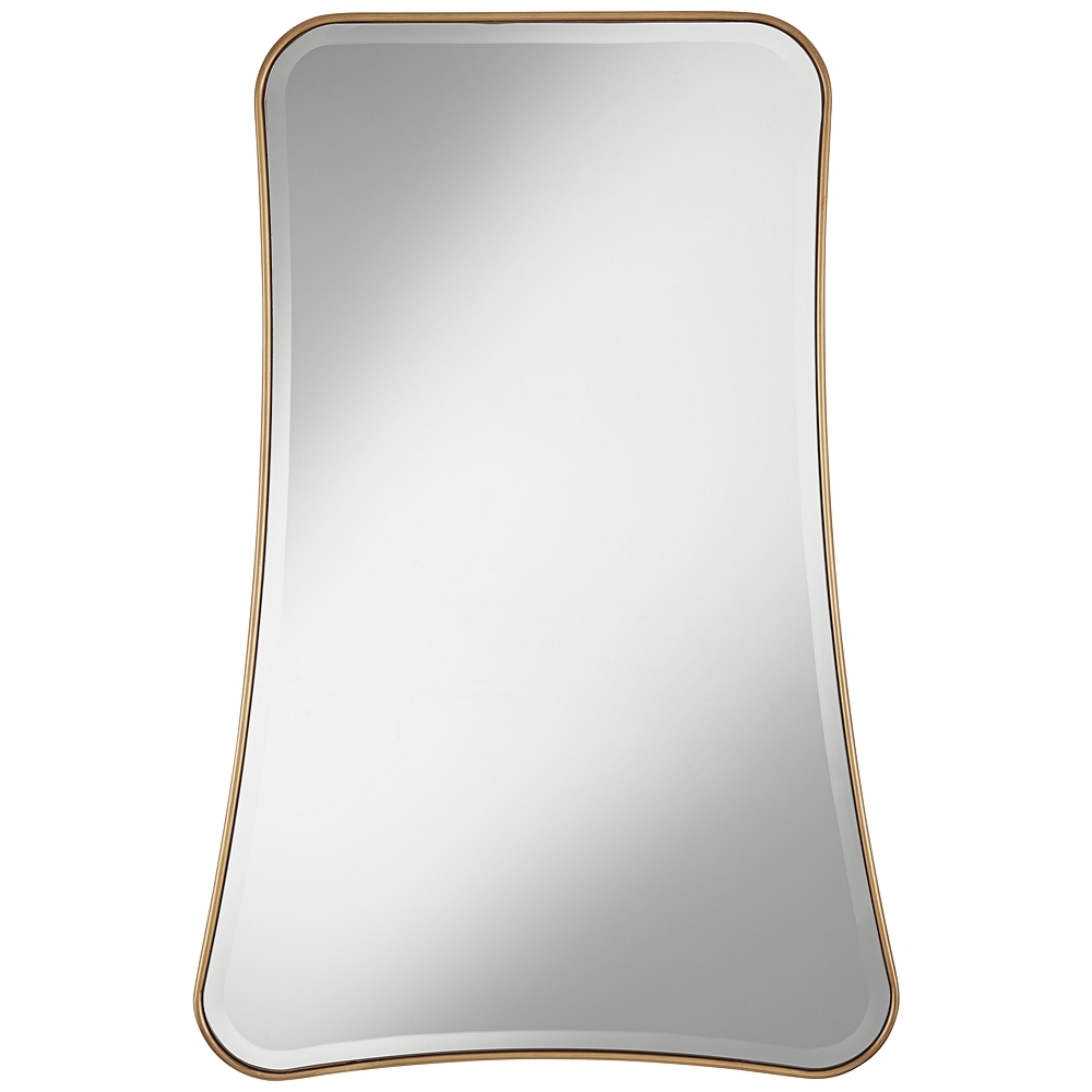Corrie Antique Gold 26" x 39" Curved Rectangular Mirror - Style # 84P44 - Image 0