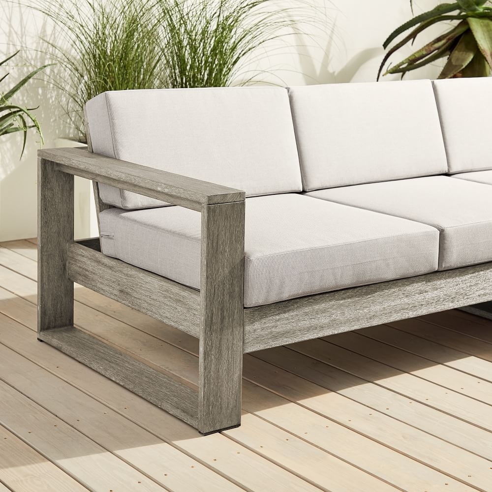 Portside Outdoor 92 in 2-Piece Chaise Sectional, Driftwood - Image 3