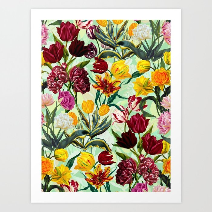 Summer Dreams - Tulips Art Print by Burcu Korkmazyurek - SMALL - Image 0
