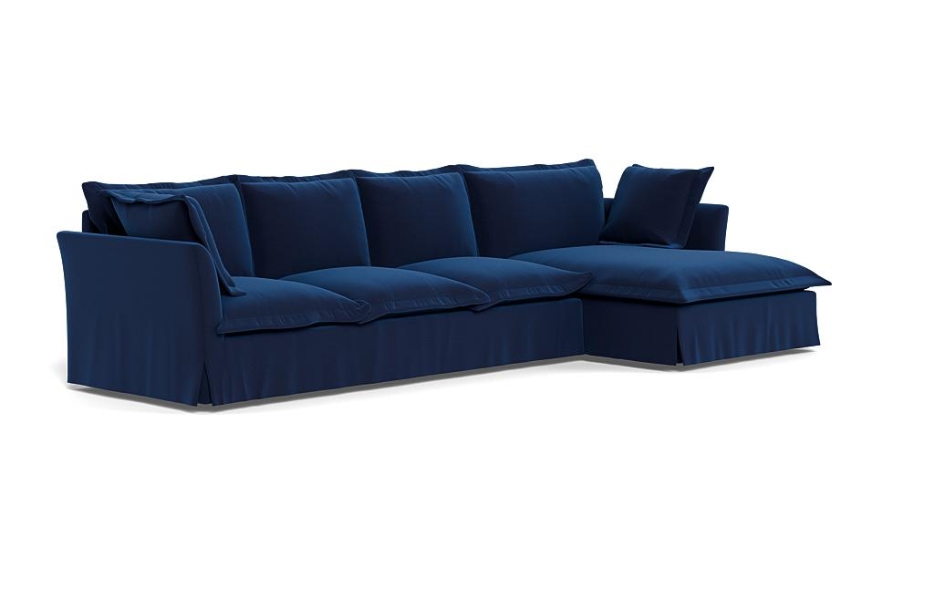 Skylar Slipcovered 4-Seat Right Chaise Sectional - Image 1