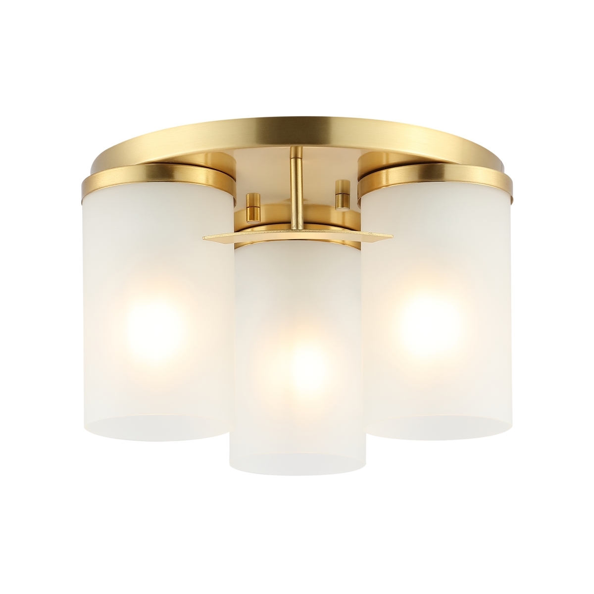 Jeffra 3Lt 12.5" Flush Mount - Brass - Safavieh - Image 5