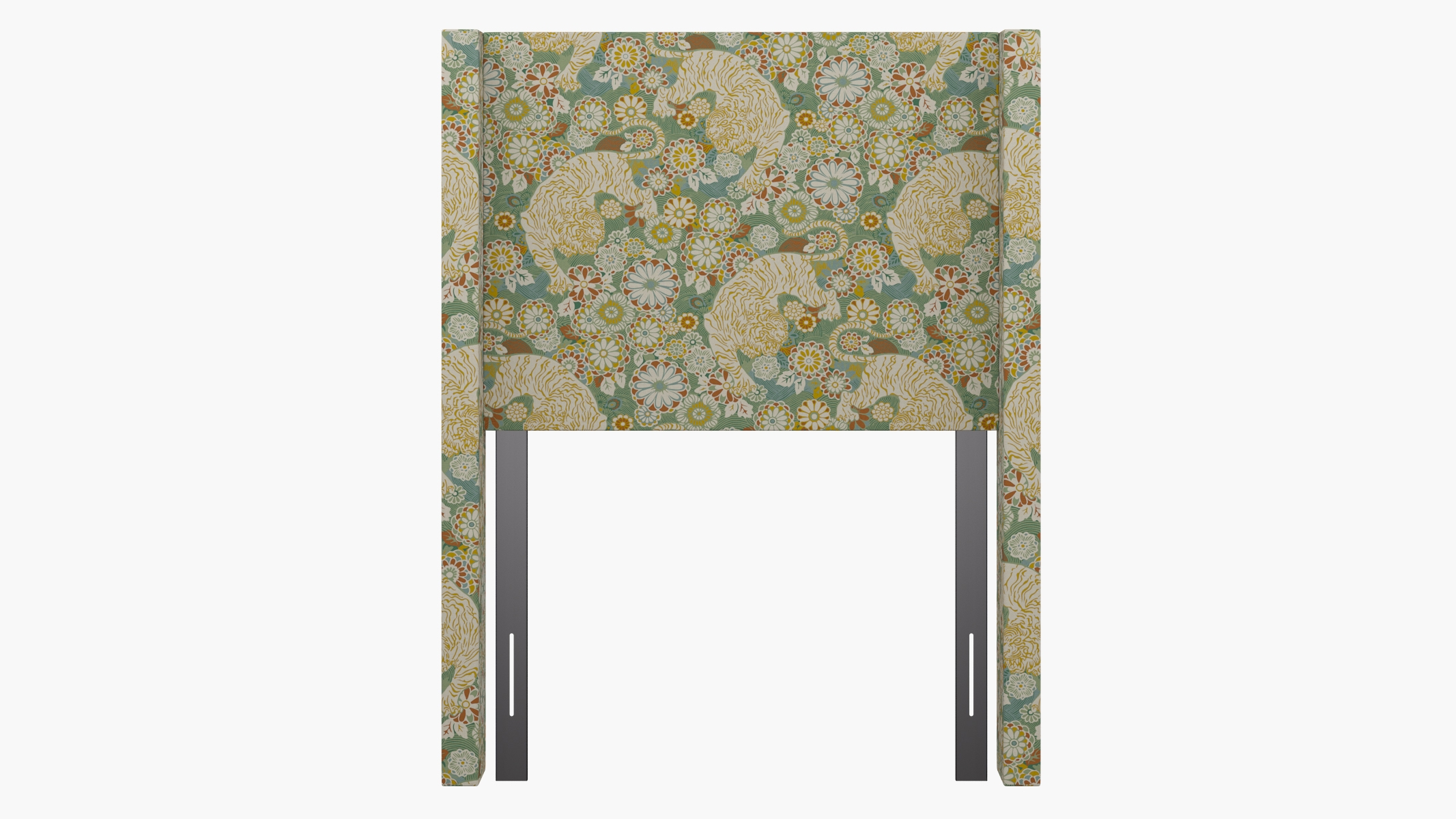 Modern Wingback Headboard, Pistachio Siberian Tiger, Twin - Image 1